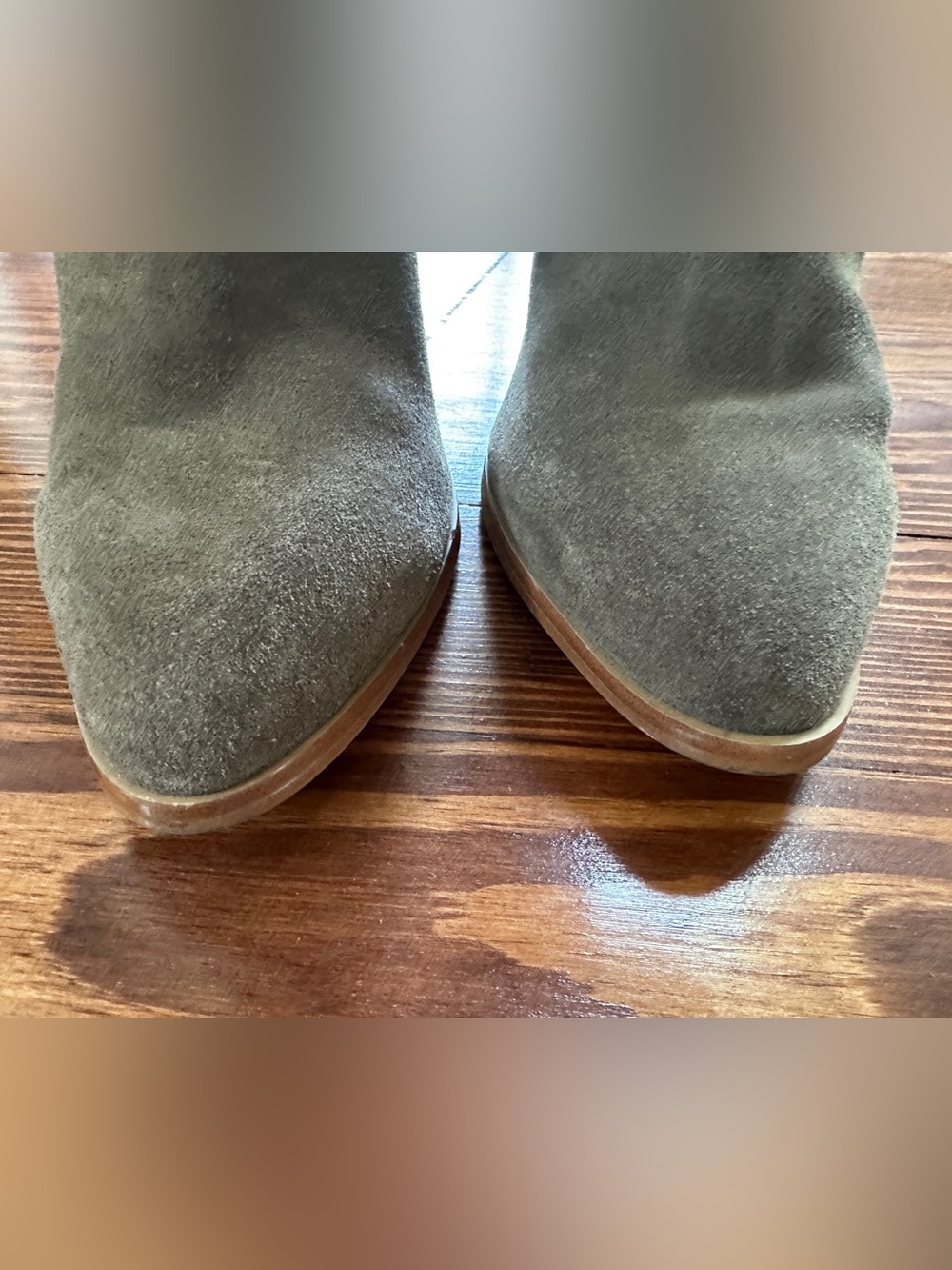 Crown Vintage Knee-High Suede Boots in Taupe Brown 8.5 - Picture 7 of 12